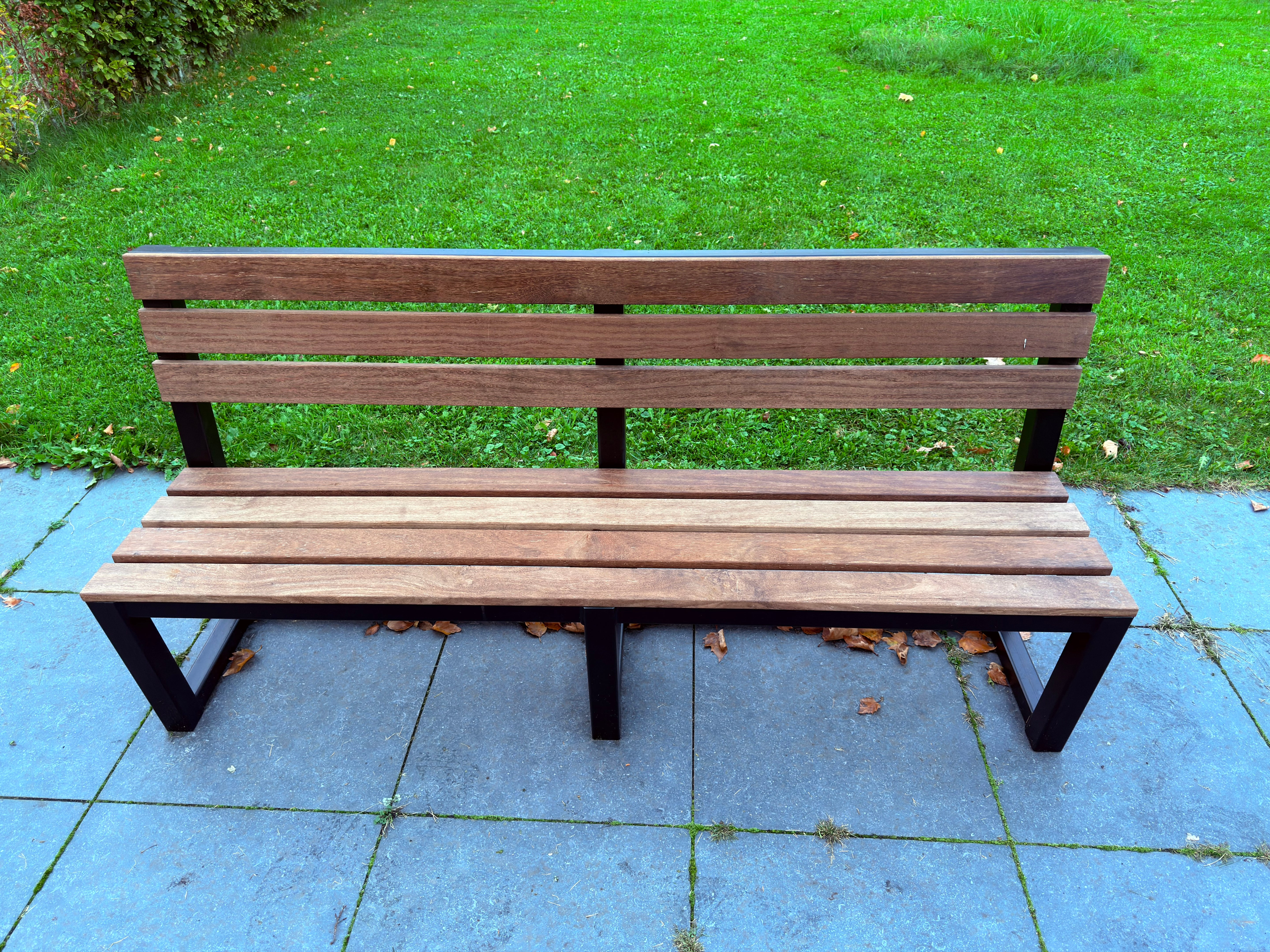 Tuinbank op maat — Sucupira Preta & Staal